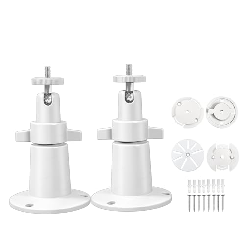 ZT-NET ZT-NET Adjustable Security Camera Universal Mounting Bracket Indoor and Outdoor Wall/Ceiling Mount Compatible with Arlo, Arlo Pro and Camera with 1/4 Screw Head (2 Pack, White)