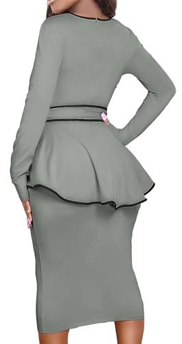 Image of Women's Bodycon Vintage Dresses Elegant Peplum Dresses for Women Business Work Office