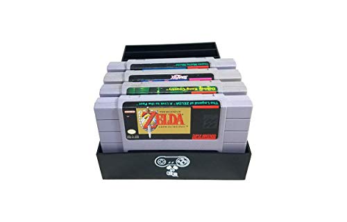 Collector Craft Black Game Organizer Compatible With Nintendo Snes Cartridge, Dust Cover, Cartridge Holder, Super Nintendo Entertainment System #TOP3