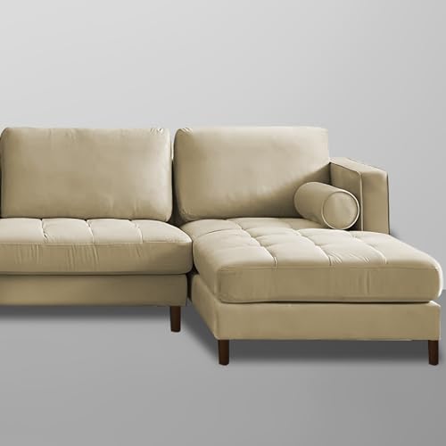 Image of Lezra RHS 4 Seater L Shape Sofa Set for Living Room (Cream Fabric) Premium Fabric Sofa