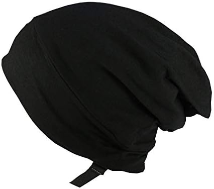 1 Piece Black Non-Shrink Adjustable Nightcap, High Elastic Soft Nightcap, Casual Sleep Sports Hair Care Cap