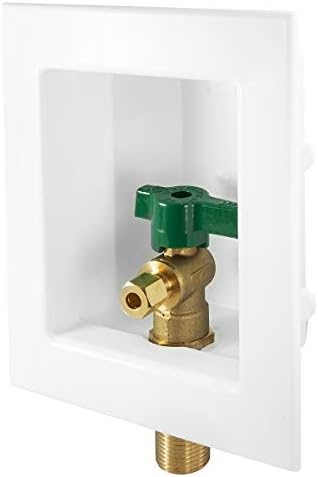 EFIELD Sweat Pre-assembled Ice Maker Outlet Box, 1/2-Inch Sweat with Installed 1/4-Turn Ball Valve, White,(IM001)