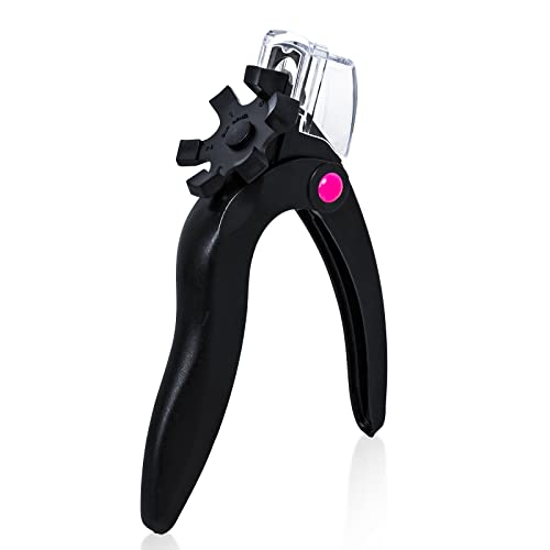 krofaue Acrylic Nail Clippers,Adjustable Stainless Steel False Nail Tip Clipper Professional False Nail Trimmer Nail Tip Cutter with Measuring Gauge for Artificial Nail Art Manicure Tools (Black)