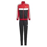 adidas Unisex Kinder Essentials 3-Stripes Tiberio Trainingsanzug, Better Scarlet/White/Black/White, 11-12 Jahre