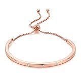 INNERDIVA Dainty Simple Women Charm Link Bracelet, Adjustable Bolo Link Chain Bracelet for Women Ann