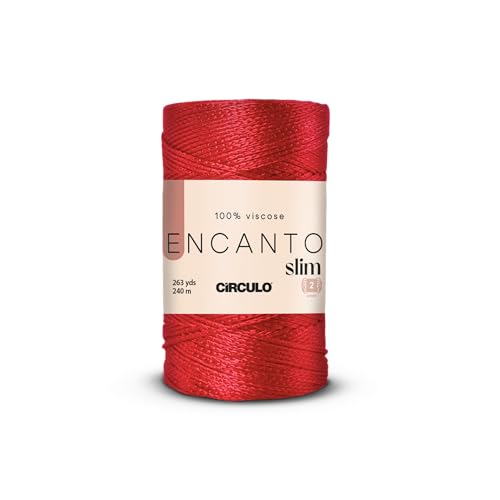 Image of CIRCULO Encanto Slim Roll Yarn 100% Viscose - Luxury & Shine - Sport Weight Yarn - 262 yds, 3.52 oz - Color 3528 - Carmine