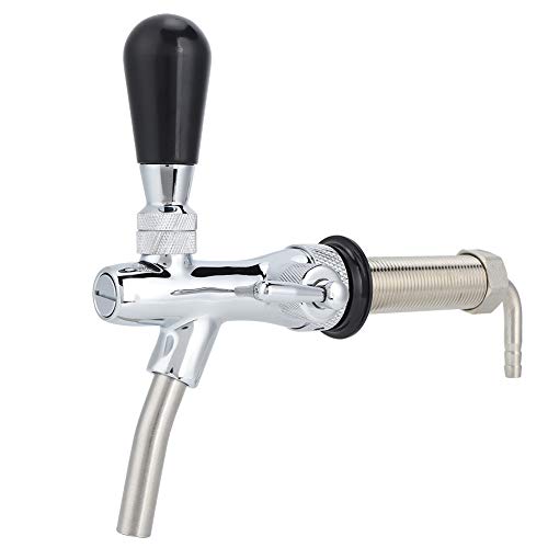 VIFERR Einstellbarer Bierhahn, G5/8 Verstellbarer Bierzapfhahn Chrome Fassbierhahn Einstellbarer Bier Zapfhahn Weinwerkzeuge für Hause Bar Restaurant
