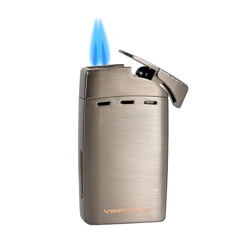Vertigo Sickle Double Torch Lighter with Cutter (Gunmetal)