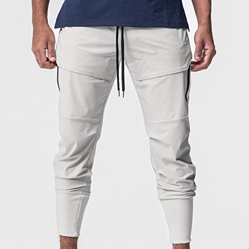 Muscularfit Mens Jogger Pants Drawstring Stretch Quick Drying Solid Hiking Pants Skinny Slacks Tapered Cycling Climbing Pant