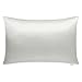 Grace & Company Silky Satin Pillowcase for Hair & Skin, Oeko-Tex Certified Satin Silk Pillowcase with Zipper - Ultra Smooth White Pillowcases Standard Size 20”x26” - Snow