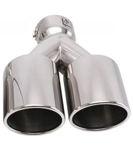 Embouts d'échappement universels doubles en acier inoxydable 3 à 4 pouces Silver R