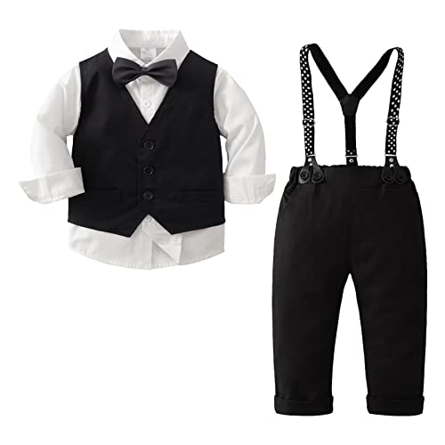 Tiepant Boys 3-Piece Vest Suits Long Sleeve Gentleman Outfits Set for Toddler3