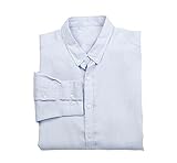 BERMIES Mens 100% Linen Shirt ¦ Blue ¦ Eco Friendly, Button Down Collar, Long Sleeve, Fast Drying, Breathable, 4 Way Stretch Fabric, UPF50 Protection ¦ Large