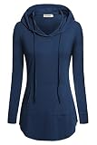 Nandashe Dress Shirts for Women, Casual O Neck Long Sleeves Solid Muslim Knitting Flowy Hem Tunic...