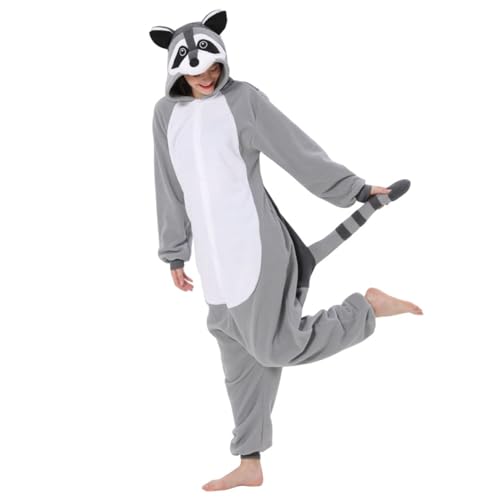 Grenouillère raton laveur adulte combinaison polaire pyjama thermique