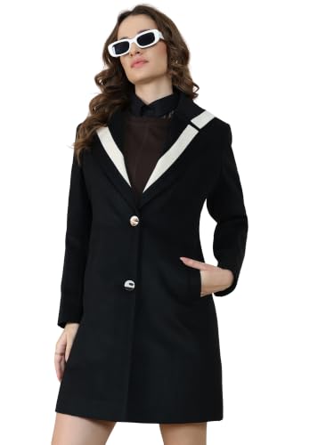Image of PLAGG Women's Notched Lapel Long Overcoat
