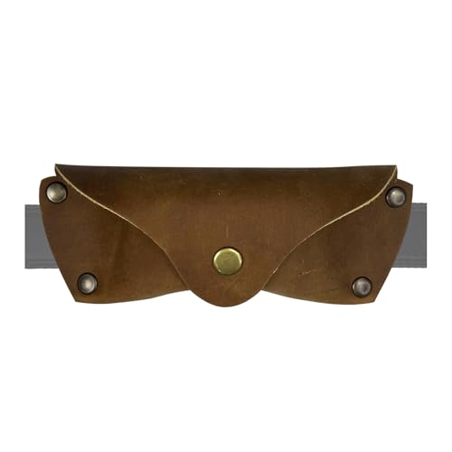 Image of Leather Glasses Case for Men - Vintage Rustic Belt Eyeglass Holder