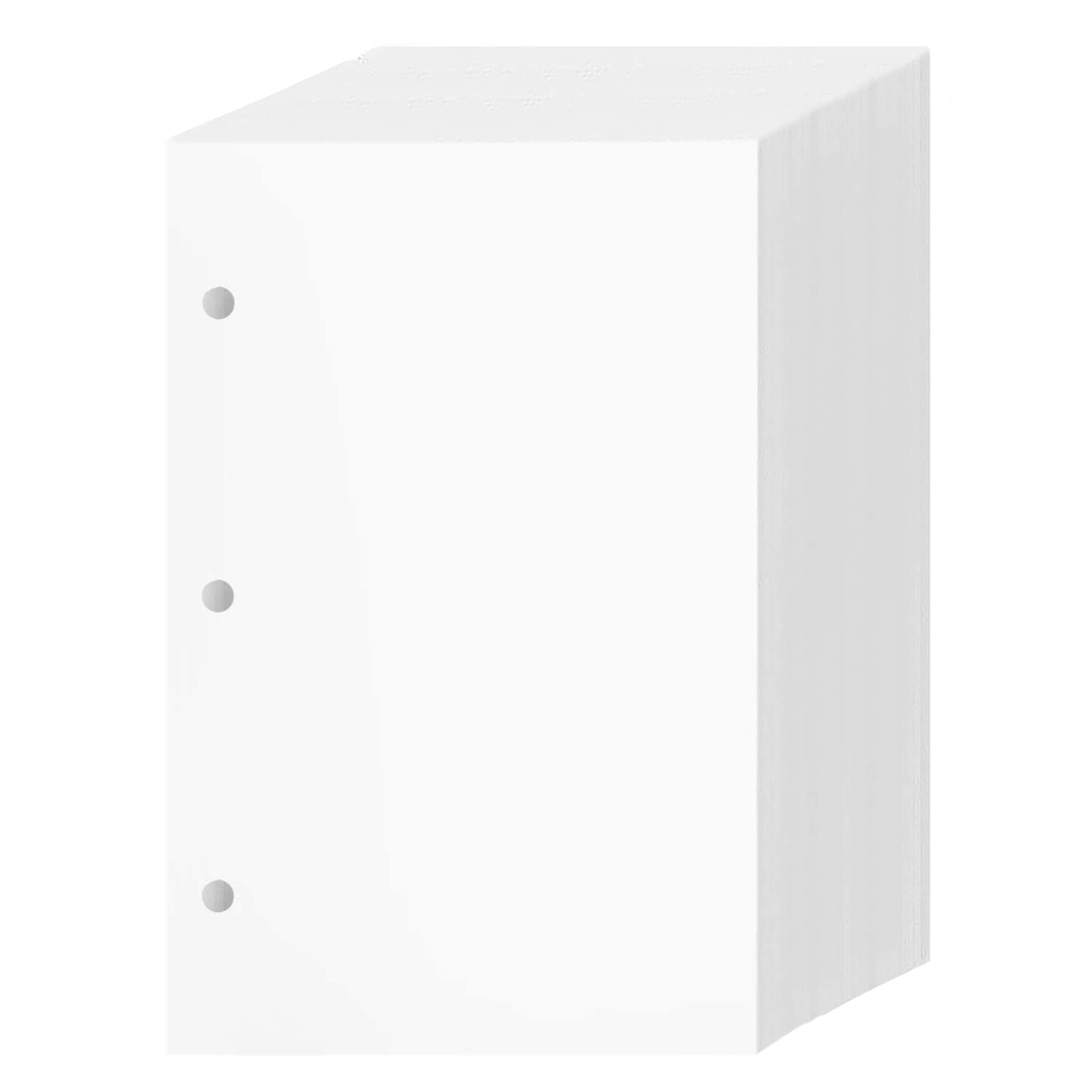 3 Hole Punch Half Letter Paper, Bright White Sheets, For 3 Ring Binders and Clipboards | 8.5 x 5.5 Inches | 24lb Bond, 60lb Text, 90 GSM | 500 Papers