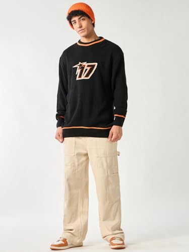Image of Bewakoof Men's Acrylic Super Loose Fit Sweater | Sweaters for Men Winter Wear