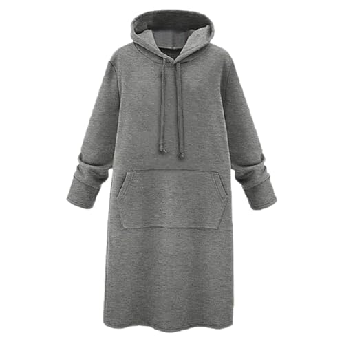 Générique Veste Femme Grande Taille Sweat à Capuche Capuche Pratique Coupe Ample Style Décontracté Superposition Facile Poches Pratiques Style Casual Automne Hiver Grey 4TG – vue 3