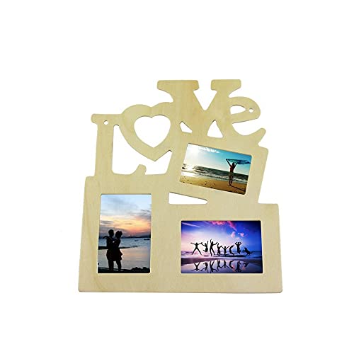 Mufern DIY pared creativa 3 en 1 marco de madera Love Faly marco hueco regalo