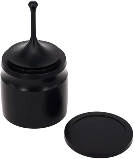 Coffee Dosing Funnel,Coffee Dosing Ring Aluminum Intelligent Dosing Ring 58MM Espresso Barista Powder Picker for Grinder Brewing Bowl Cup Coffee Tamper Dosing Ring (Color : Black with Cover)