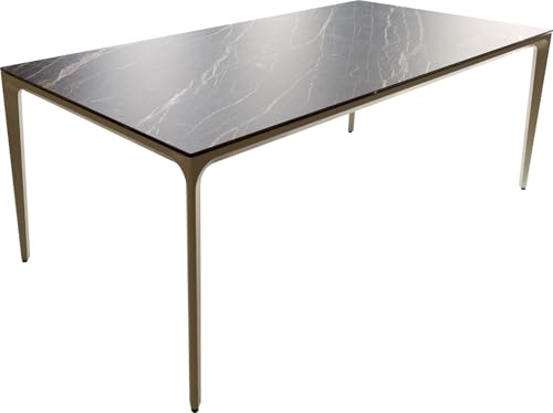 Esszimmertisch Escina Keramik Laminam®Noir Desir Braun 200x100 cm Gestell Aluminium Esszimmertisch Escina Keramik Laminam®Noir Desir Braun 200x100 cm Gestell Aluminium