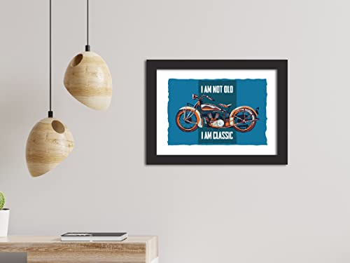 Image of TenorArts Motorcycle Riding Poster Frame Bikers Bullet Rider Motivational Quotes Laminated Photo Framed Painting with Matt Finish Frames (9inches x 12inches) (Classic)