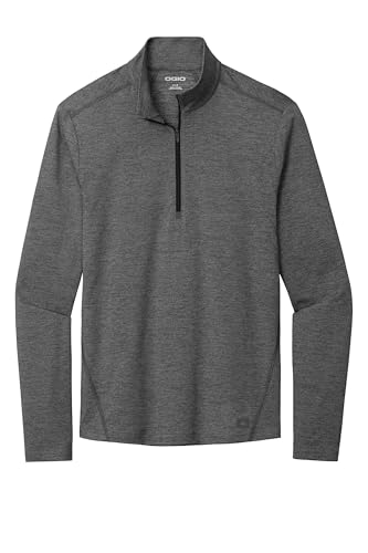 OGIO Unisex Force Quarter Zip, Gear Grey Heather, Large