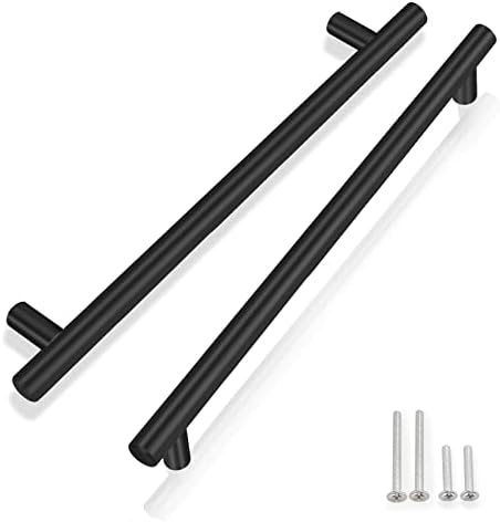 Pinson 15 Pack 128mm Black Cupboard Handles Kitchen Cabinet Handles Kitchen Door Handles Cabinet Pulls Stainless Steel T Bar Handles Matte Black Handles
