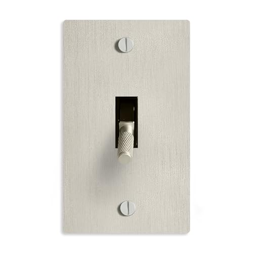 SELECT 1-Gang Solid Brass Toggle Switch Satin Nickel Finish 15A 120V AC Wall Mount Vintage Style Single Pole & 3-Way Compatible with Faceplate & Switch Module UL Listed