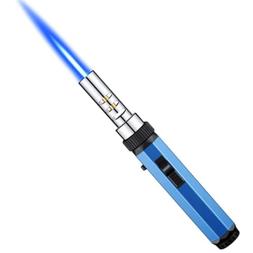 Encendedores de Sable de luz, Recargables a Gas butano for barbacoas al Aire Libre, Camping, chimeneas y repostería.(Blue)