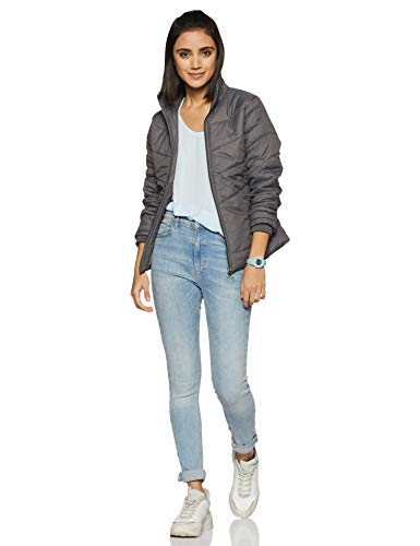Image of Qube Fort Collins Women's Regular-Length Bomber Jacket - Comfortable, Stylish Casual Outerwear for Winte