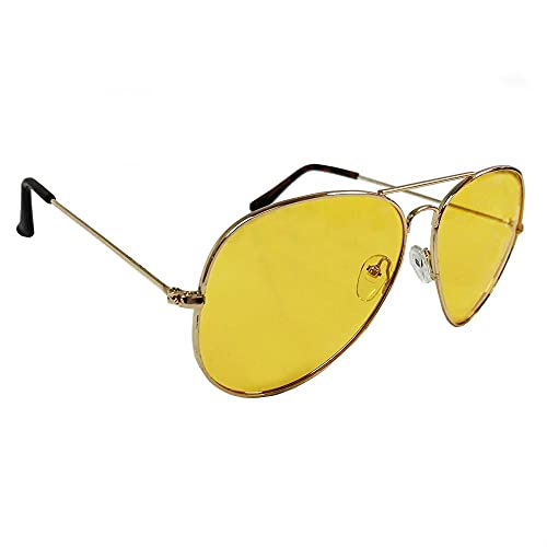 Aviator Pilot Polarized Sunglasses Fashion Yellow Lens Night Driving Glasses, Variable size4