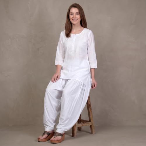Image of FASHION GALLERY Women's Rayon Relaxed Fit Patiala Salwar with Full Length Drawstring Closure Type and Flexible Waist | Patiala Pant for Woman Free Size Fit Upto XXL