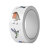 Rollo de calcomanías de pájaros – 6 x 3 cm pegatinas de pájaros tropicales | Calcomanías realistas de papel de pájaro de la selva tropical | Adhesivo autoadhesivo impermeable para loro hawaiano |