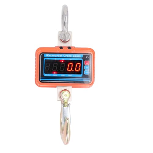 XHTLLO 2200lb Digital Crane Scale, Rechargeable LED Display Heavy Duty Hanging Scale, High Accuracy Industrial Crane Scale for Warehouse, Factory AC100-240V(USAC100-240V)