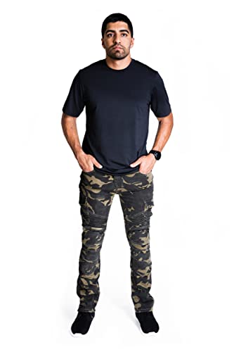 NBT Clothing Protective Motorcycle Riding Pants Removable CE Armor (Knee, Hips) Reinforced Stitching in High Impact Zones (28/Camo)