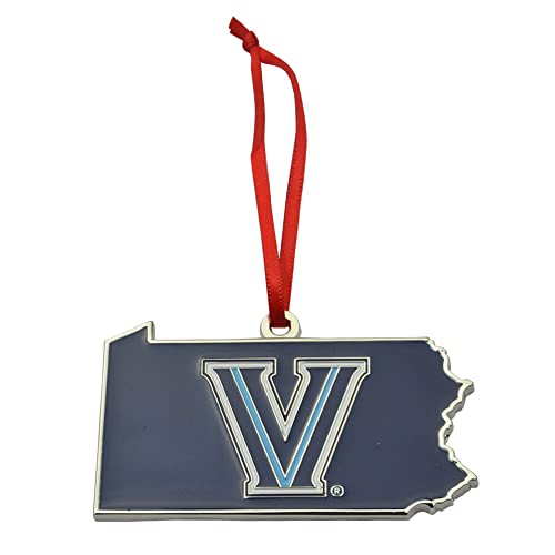 Villanova Wildcats State Shape Metal Christmas Ornament