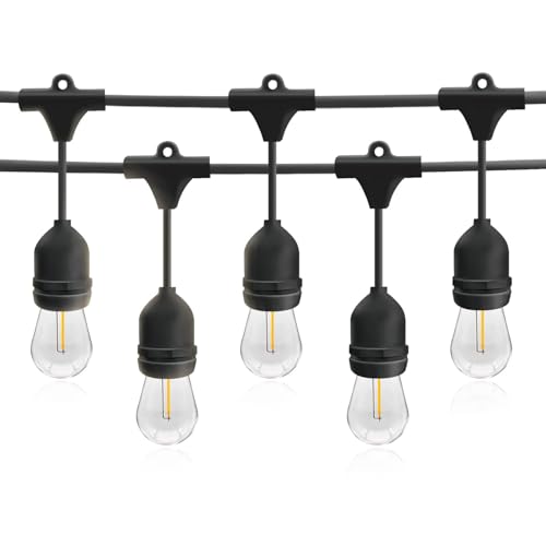 Maxled, Light is Led! Guirnaldas Luces Exterior 10M 20 Portalámparas Para Led E27 Negro Cable Extensible IP54 Impermeable Luces Led Interior para Jardín Patio Café Fiesta Terraza No Regulable