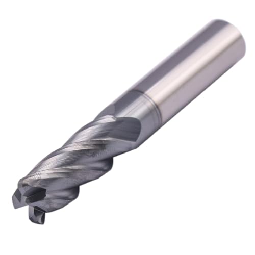 Image of 3 /8 inch 4 Flute Solid Carbide End Mill - .060 inch Corner Radius, AlTiN Coated | 35 Helix, 3 /8 inch Cutting Dia, 3 /8 inch Shank Dia, 1 inch LOC, 2-1 /2 inch OAL For Milling Alloy Steel, Cast Iron, Copper