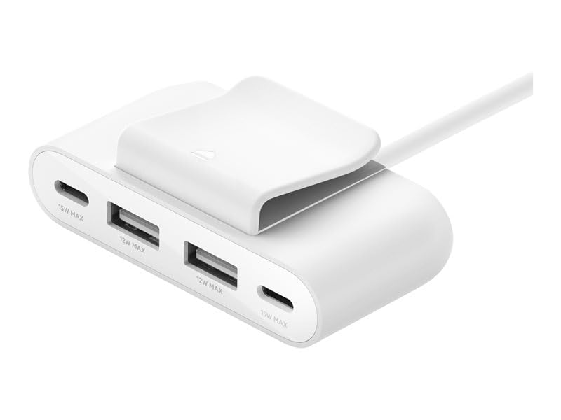 Belkin 4-Port Power Extender - Compatible w/USB-C & USB-A Devices - Apple iPhone 17, Air, Pro, Pro Max, iPad, AirPods, Apple Watch, Samsung Galaxy S25, Nintendo Switch 2, Google Pixel 10, etc - White - image 2