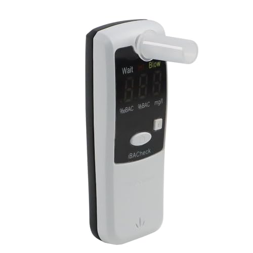 Image of Breathalyzer with LED Display, Visible at Night. Long Battery Life and Last 300 Test with Alkaline Batteries (W&B 178)