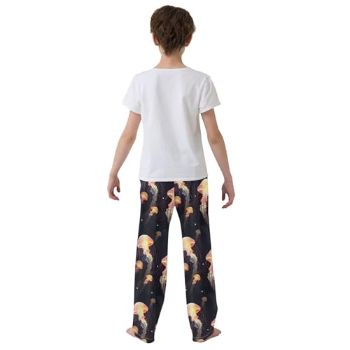Jellyfish Long Pajama Pants Elastic Waist PJ Bottoms with Pockets S A1104414