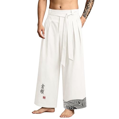 Pantalon de kimono japonais homme idéal pour les moments de détente en lin