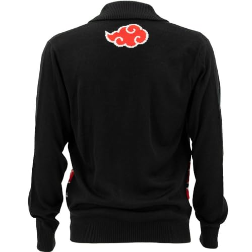 Ripple Junction Naruto Shippuden Men's Button Down Cardigan Akatsuki Anti-Village Symbols Anime Apparel Officially Licensed3