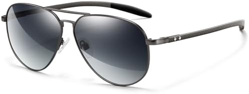SUNGAIT Carbon Fiber Sunglasses for Men Polarized Aviator Ultralight Sun Glasses UV400 Protection