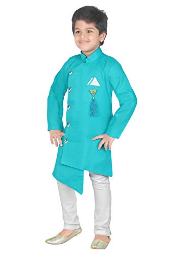 Image of AHHAAAA kids ethnic wear Indo Western Kurta Pyjama Set for Boys