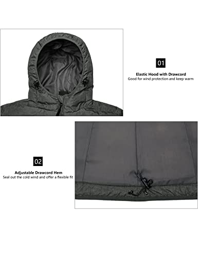 Little Donkey Andy Women's Lightweight Puffer Jacket Hooded Windproof Winter Coat, Black Heather Xs #TOP4