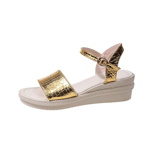 Genérico Sandalias De Plataforma Para Mujer Tiempo Libre Casuales De Moda Para Mujer Plataforma Cuñas Tacón Sandalias Estilo Retro Damas Hebilla
